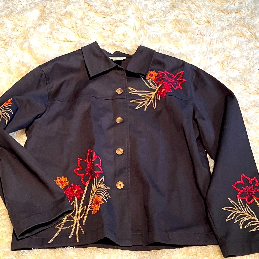 Perfect Fall Jacket Embroidered Travel Smith Med